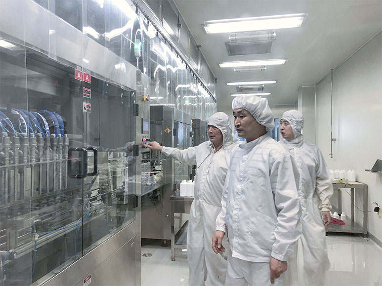 Linha de engarrafamento para clientes coreanos