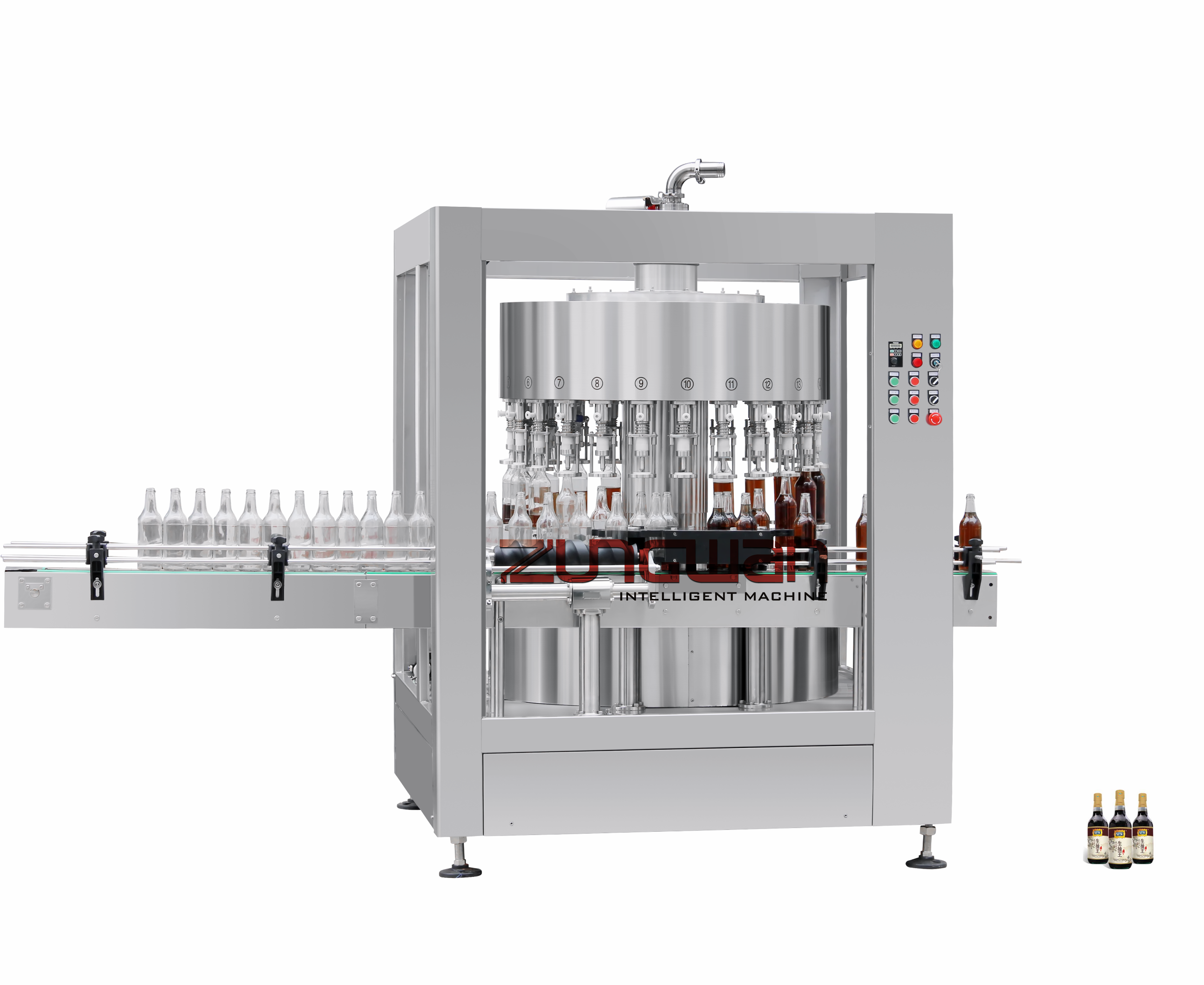 Máquina de enchimento de pistão controlada por PLC ZHDP-1924B